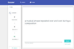 Quizlet learn