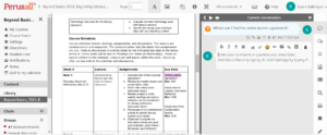 Perrusal dashboard with comment added