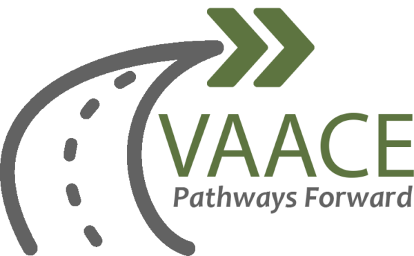 conference logo shows highway bending into a forward-pointing arrow around the words "VAACE Pathways Forward"