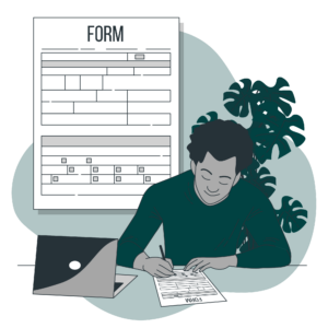 Person completing a form