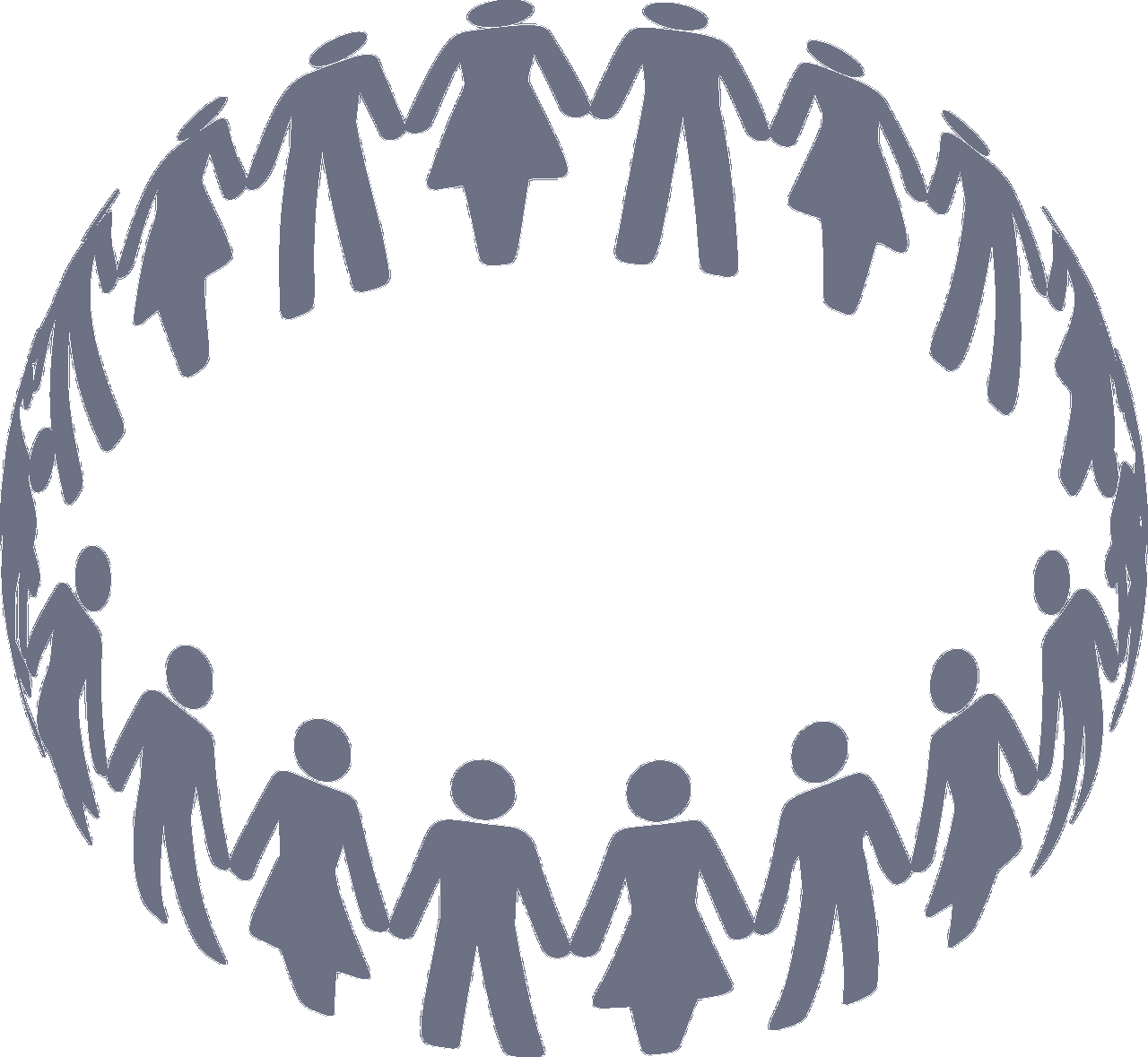 Circle icon of people holding hands
