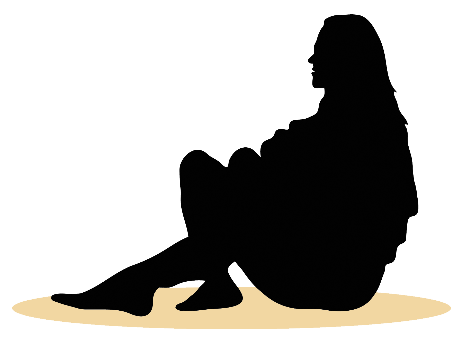 Silhouette of a woman sitting